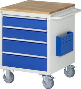 Rau Montagewagen Buche mit 4 Schubladen und Pegboard, Grau/Mehrfarbig, B/T/H: 58,0 x 65,0 x 79,5 cm - Bild 1