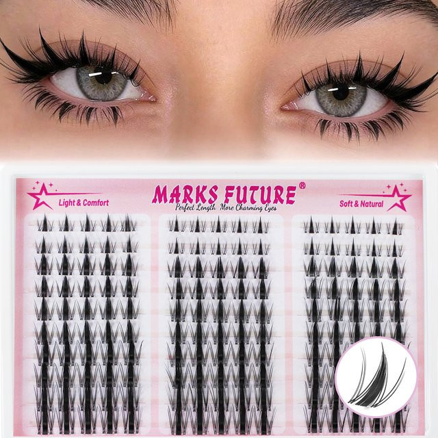 Marks Future Wimpern-Cluster, 150 Stück, Cat-Eye-Stil, Black, Unisex - Bild 1
