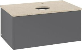 V&B Waschtischunterschrank Antao ohne Frontstruktur, lackiert, B/T/H: 80 x 36 x 50 cm - Bild 1