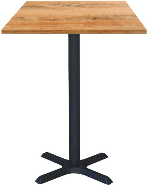 RestooTab Stehtisch Dina quadratisch in Eiche antik mit schwarzem Gestell, B/T/H: 60 x 60 x 112 cm - Bild 1