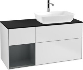 V&B Finion Waschtischunterschrank mit Wandbeleuchtung, Farbe: Weiß lackiert, Breite: 120 cm, Tiefe: 50,1 cm, Höhe: 50,1 cm - Bild 1