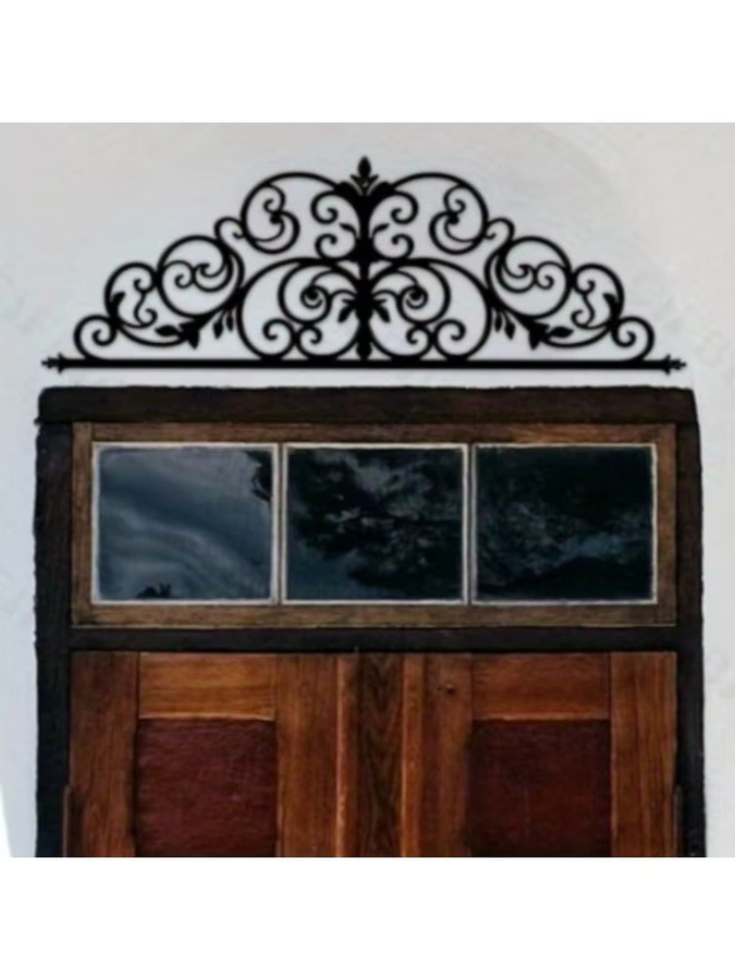 CIFBUY Art Deco Iris Scroll Metall-Wandkunst in Schwarz mit floralem Blumenmotiv - Bild 5