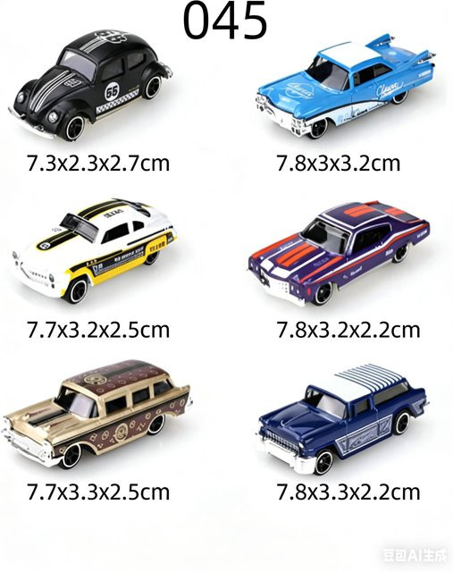 Linyi toy car Mini-Druckgussauto-Set, 6-teiliges Set, 1:64, Metall, ab 4 Jahren - Bild 1