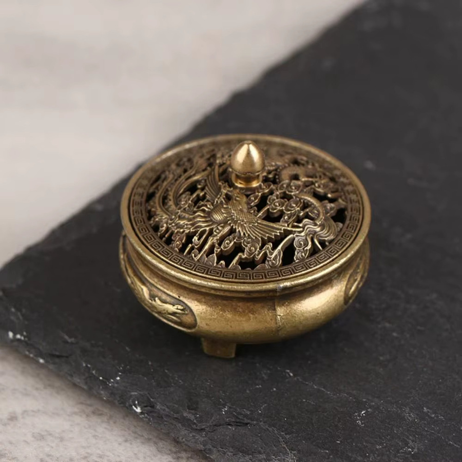 Lotus Weihrauch Räuchergefäß aus Metall in Gold für dein Zuhause und Büro - Bild 4