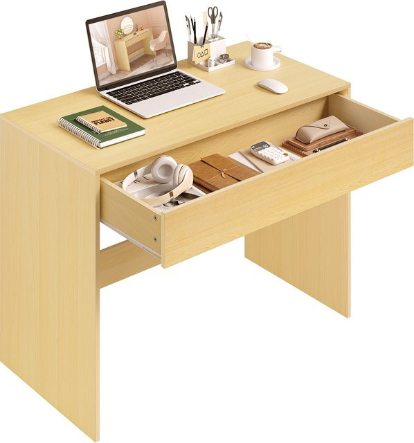 Eugad Computerschreibtisch aus Holz in Eiche, Farbe Braun/Beige, B/T: 100 x 50 cm - Bild 1