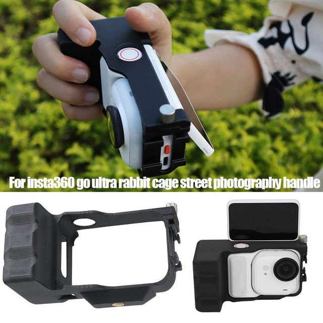 Insta360 GO Ultra Grip Kit Metallrahmen Gehäuse mit Auslöser in Schwarz für Insta360 GO Ultra Action Camera - Bild 1