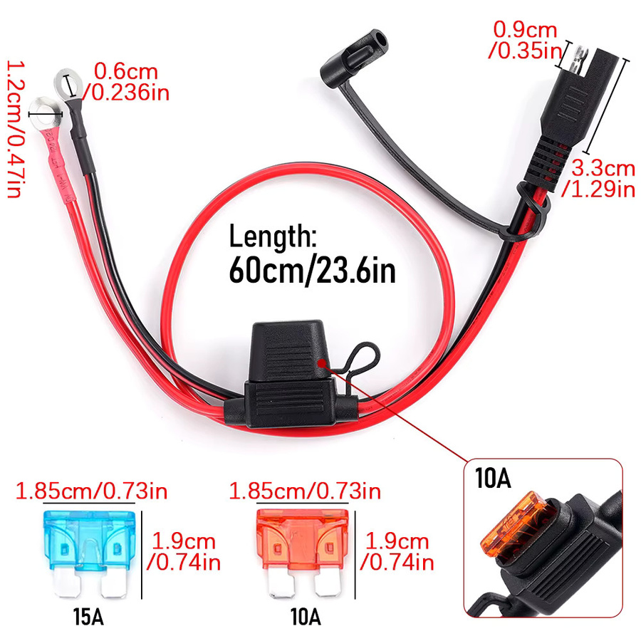 Maintai Doppel SAE Quick Release Kabel Adapter Verlängerung von SAE zu O-Ring Stecker in Rot - Bild 3