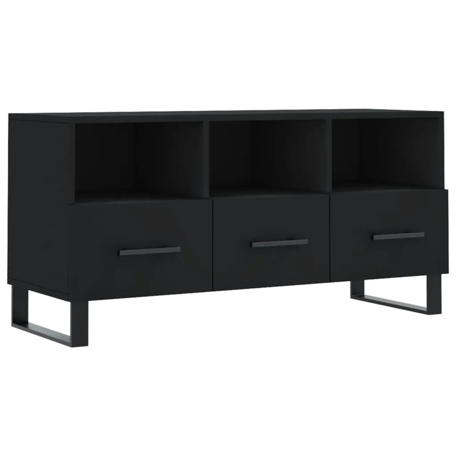 vidaXL TV-Schrank Modell 3 in Schwarz aus Holzwerkstoff und Eisen, B/T/H: 102 x 36 x 50 cm - Bild 2