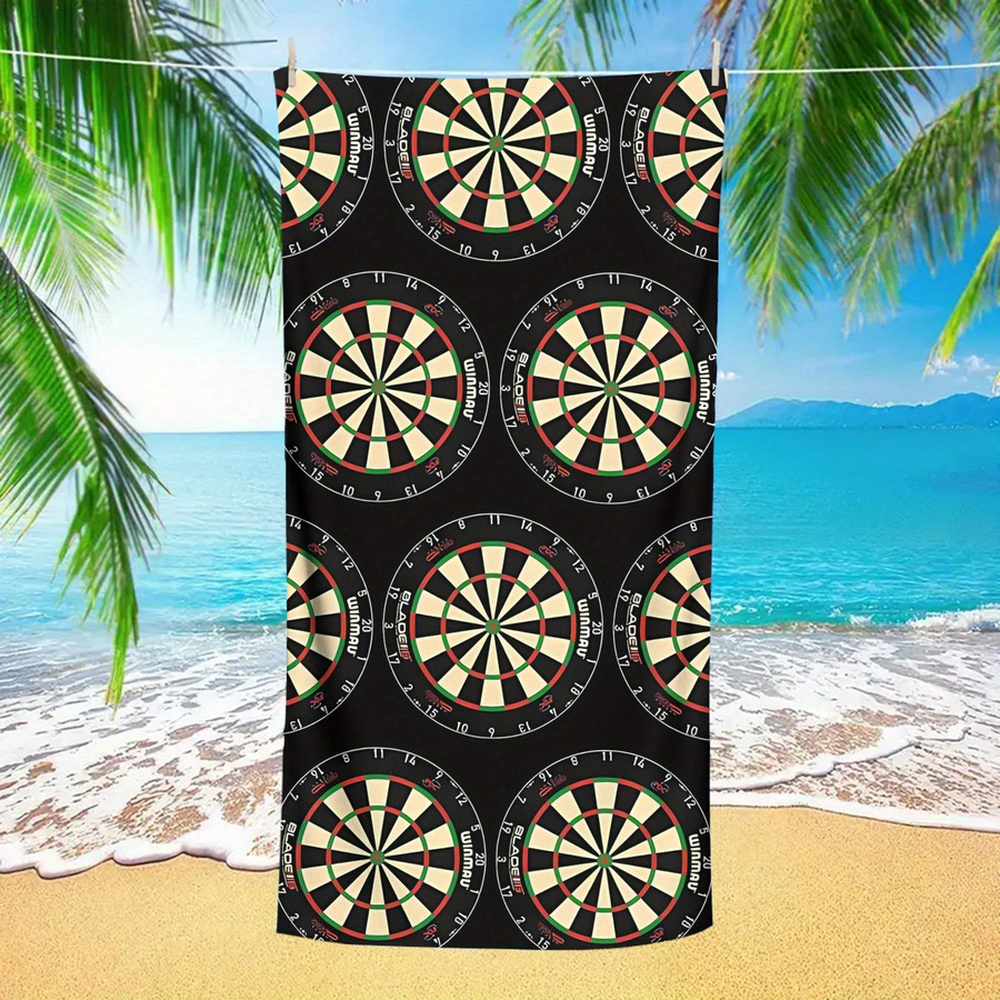 Strandtuch Dartscheibe Druck Mikrofaser schnelltrocknend und saugfähig B: 40 cm, H: 60 cm - Bild 2