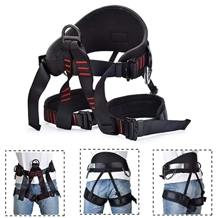 Sicherheitsgurt für Bauarbeiter als Half Body Dachgeschirr-Set mit Polsterung in Schwarz und Weiß - Bild 2