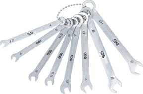 BGS Maul-Ringschlüssel-Satz Mini-Ausführung aus Chrom-Vanadium in Silber, 8-teilig, SW 4-10 mm - Bild 1