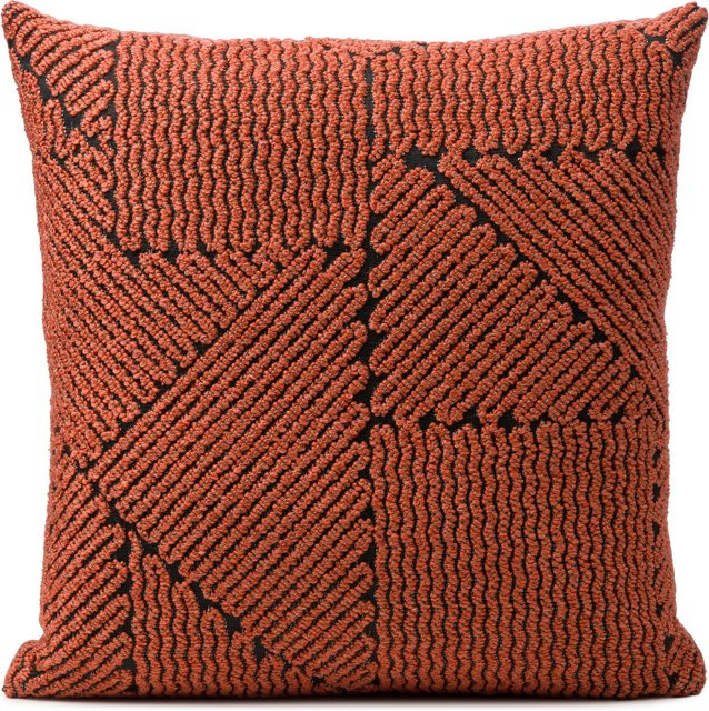 Kissenhülle SHERWOOD von gozze in Braun und Orange, quadratisch, B/B/H: 40 x 40 x 40 cm - Bild 1