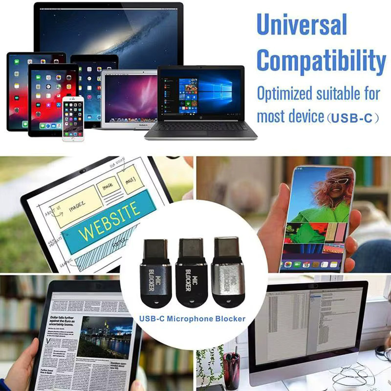 SD&HI Mikrofonblocker USB-C zum Datenschutz für Laptops, Smartphones und Tablets in Schwarz oder Silber - Bild 2