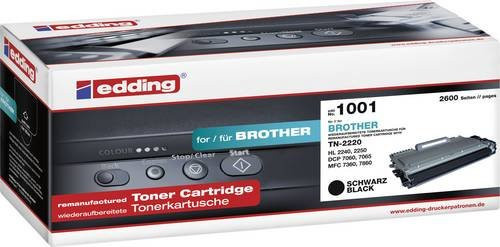 Edding Tonerpatrone kompatibel mit Brother TN-2210 und TN-2220, Schwarz, für Laserdrucker - Bild 1