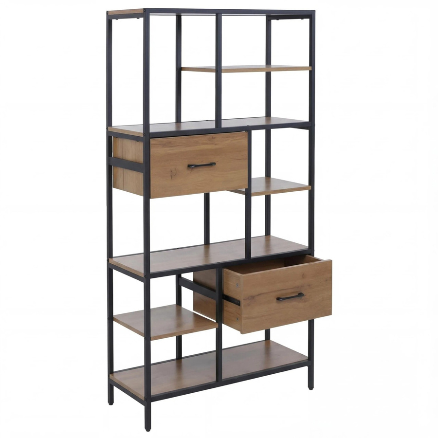 Regalschrank MCW-P11 Industrial im Design Eucalyptus/Pine, Braun, B/H/T: 81 x 150 x 33 cm - Bild 3