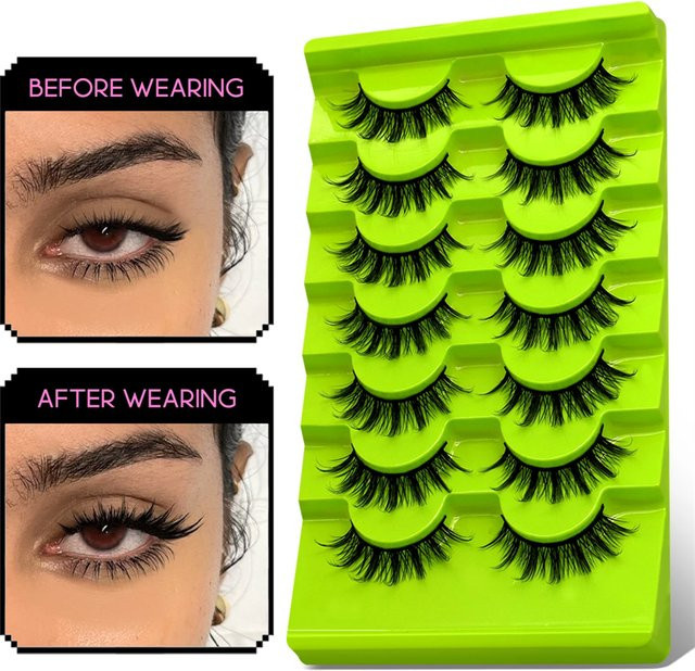 LIMEIKAI Wimpern, 3D-Curl, Black, Unisex, 7 Paar - Bild 1