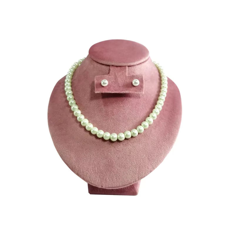 Rosa Samt Halsketten Display Ständer für Schmuck und Perlenketten - Bild 2