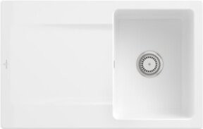 Villeroy & Boch Spüle Siluet in White mit CeramicPlus Beschichtung, Aufsatzspüle aus Keramik, Breite: 45 cm - Bild 1