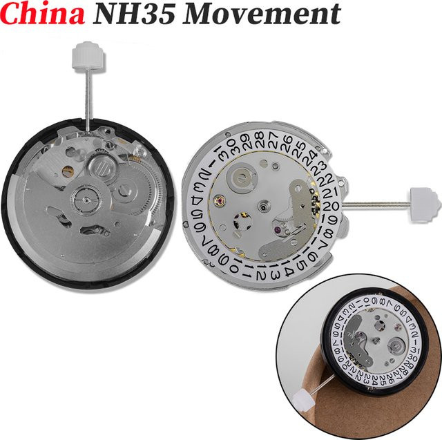 CHIICSMART Automatisches mechanisches NH35A-Uhrwerk, Silber, Rubin - Bild 1