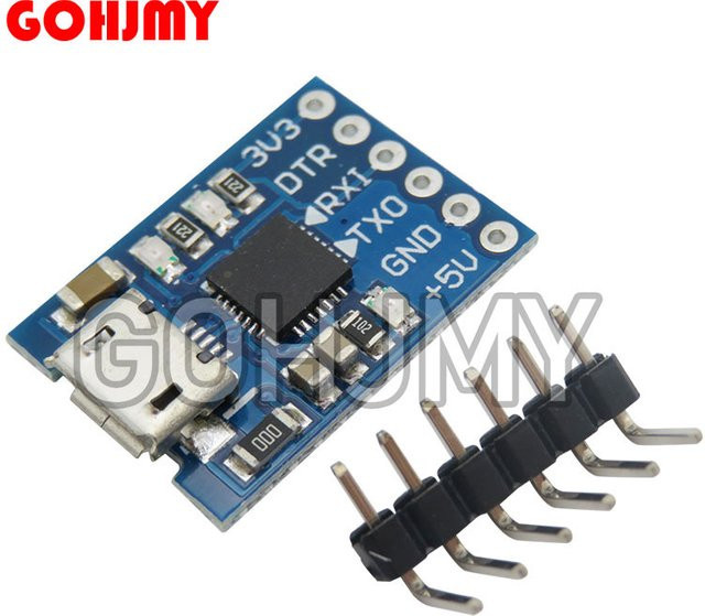 CJMCU CP2102 Micro USB zu UART TTL Modul 6Pin Serieller Konverter in Blau - Bild 1