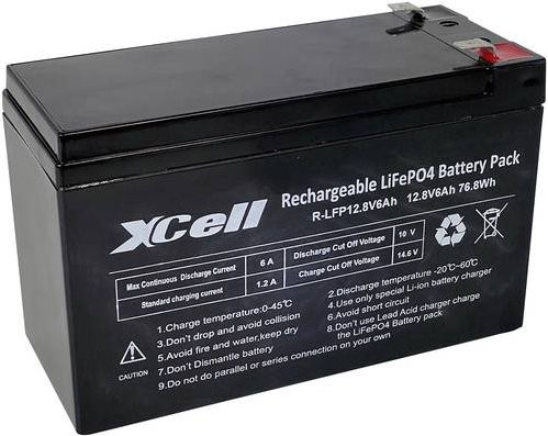 XCell Spezial-Akku LiFePo-Block 12.8V 6000 mAh mit Flachstecker in Schwarz - Bild 1