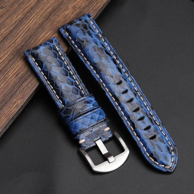 Uhrenarmband Python-Leder, Schwarz, Herren, 20 mm - Bild 1
