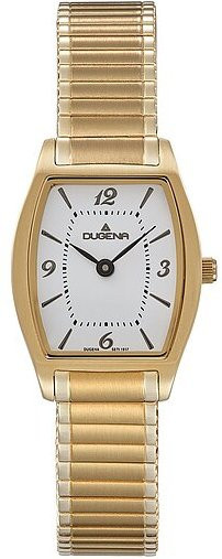 Dugena Armbanduhr, Quarz, Tonneau, Edelstahl, Weiß, Damen - Bild 1