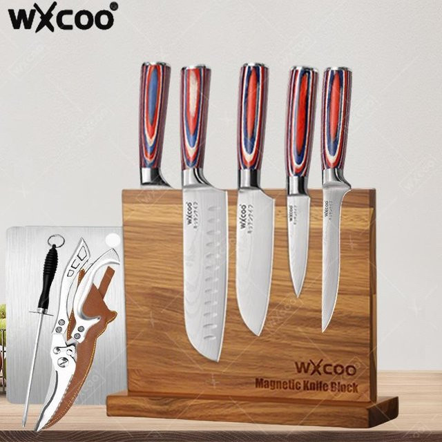WXCOO Damaskus Boning Messer mit magnetischem Messerhalter für Fleisch und Fisch - Bild 1