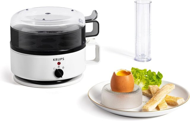 Krups OVOMAT Super Eierkocher EG2301 in Weiß und Transparent mit Warmhaltefunktion - Bild 2