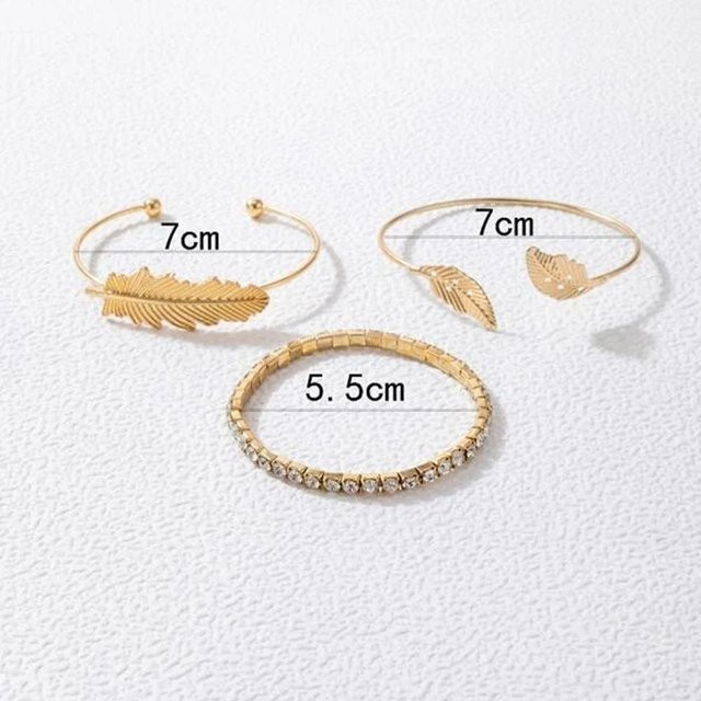 Armband Set, Zinklegierung, Gold, Diamant, Zirkonia, Damen - Bild 1