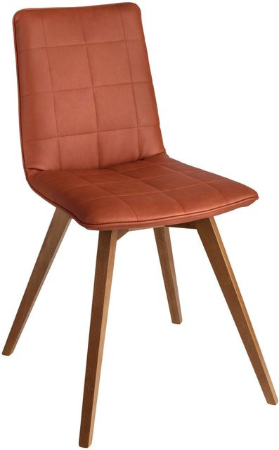 VEGA Schalenstuhl Milaria Set aus 2 Stück, Sitz cognac Kunstleder, Gestell nussbaum Buchenholz, B/T/H: 60 x 51 x 88,5 cm - Bild 1