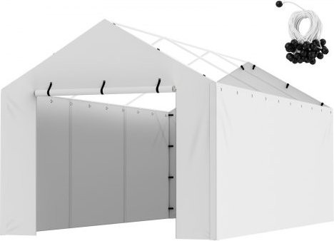 VEVOR Carport Ersatzdach mit Seitenwänden, wasserdicht und UV-geschützt, weiß, B/T/H: 305 x 610 x 210 cm - Bild 1
