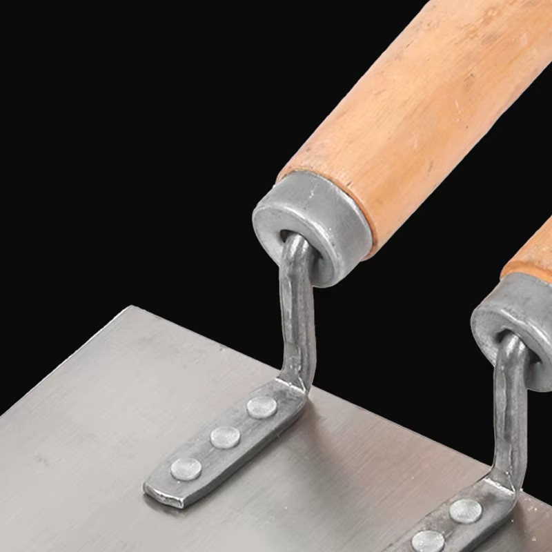 Edelstahl Spachtelmesser mit Holzgriff für Zement und Beton, silberfarbene Kelle und Wandspatel für Handwerkzeuge - Bild 4