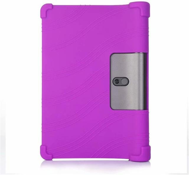 Silikonhülle für Lenovo Yoga Smart Tab YT-X705F 2019 und Lenovo Yoga Tab 5 10,1 Zoll, Babysichere Standabdeckung, Violett - Bild 1