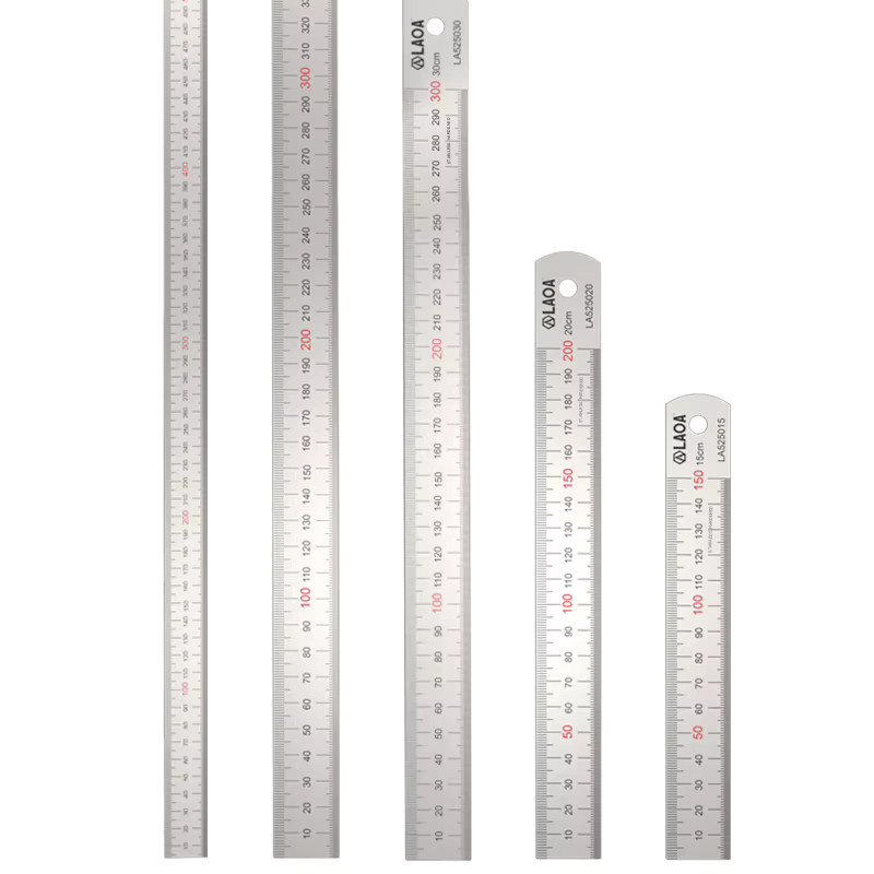LAOA Edelstahl-Lineal aus rostfreiem Stahl in Silber mit transparenter Doppelseitiger Skala für Präzisionsmessungen in Industriequalität - Bild 7