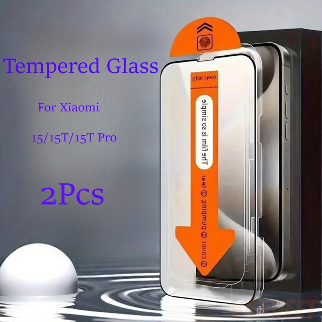 2 Stück HD Panzerglas Displayschutzfolie für Xiaomi Mi 15T Pro, 15T, Mi 15, 17T Pro, 17 Pro Max und Mi 17 Ultra, transparent, staubfreie Installation - Bild 1