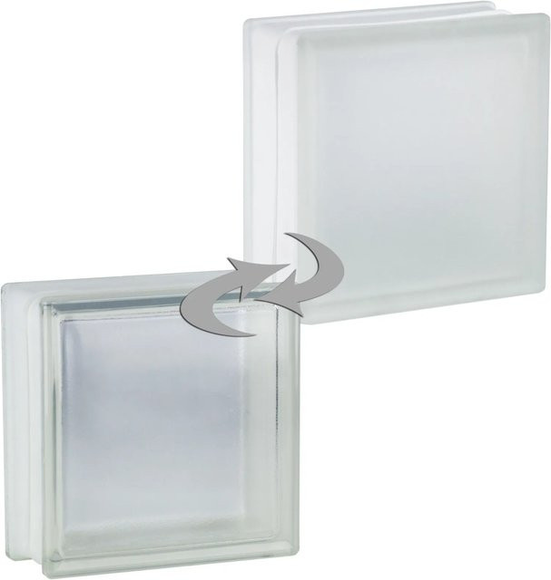 Fuchs Design Glasbaustein Riva Weiß Satiniert B/H/T: 19 x 19 x 8 cm - Bild 1