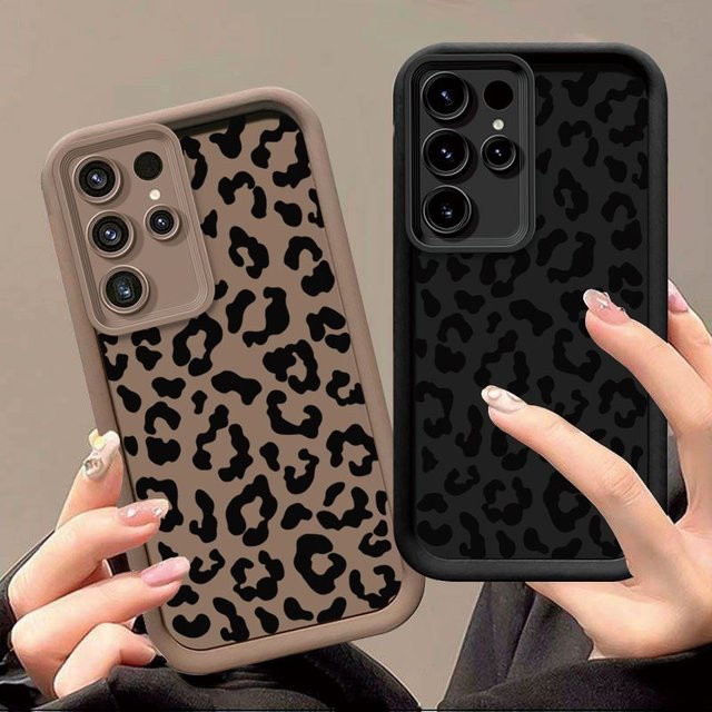 Samsung Handyhülle mit Leopardenmuster in Braun für A55 5G A54 A53 A35 A15 und weitere Modelle - Bild 1