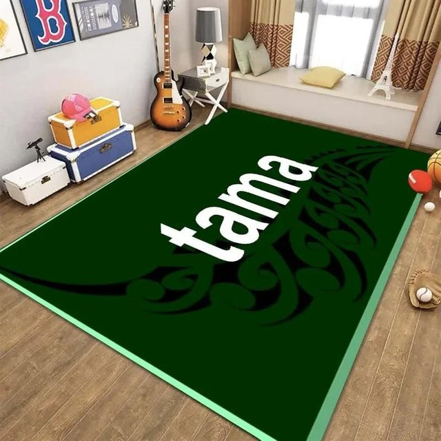 Karpetti Schlagzeug-Print Teppich in Grün, B/T: 120 x 80 cm - Bild 1