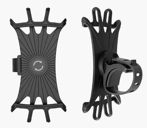 Silikon Fahrrad Telefon Halter und Motorrad Handy Ständer für iPhone, Huawei und andere Smartphones in Schwarz mit GPS Clip zur schnellen Montage - Bild 5