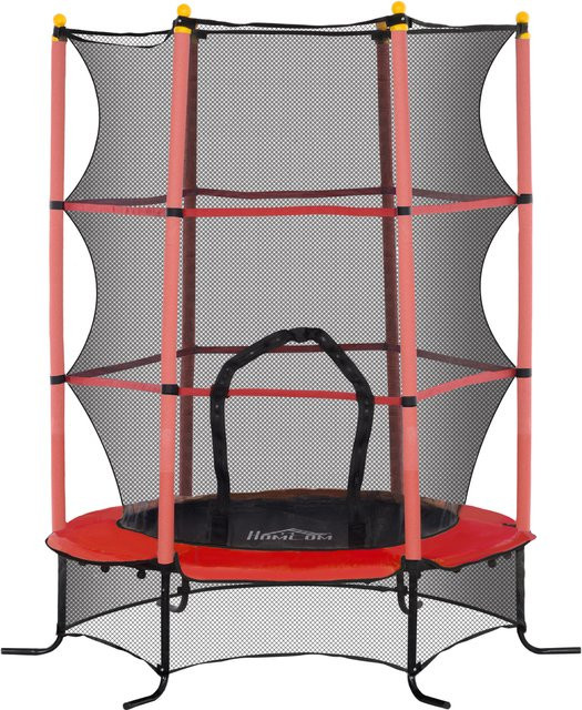 HOMCOM Kindertrampolin mit Sicherheitsnetz und Randabdeckung, Rot - Bild 1