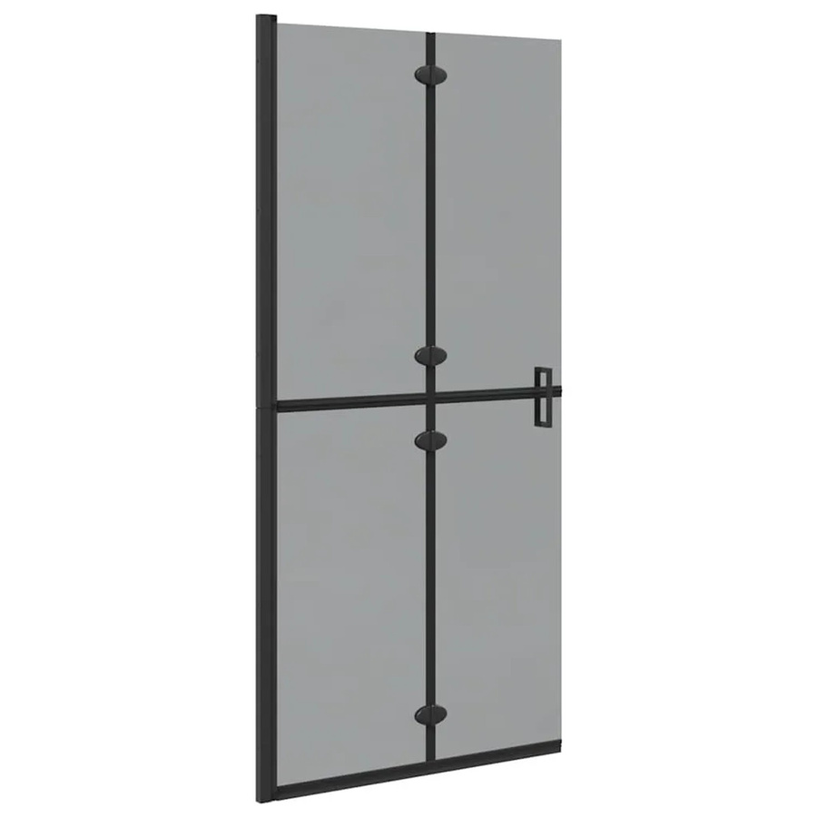 vidaXL Walk-In Duschwand aus Glas in Schwarz, Rechteckig, B: 90 cm, T: 6,5 cm, H: 190 cm - Bild 2