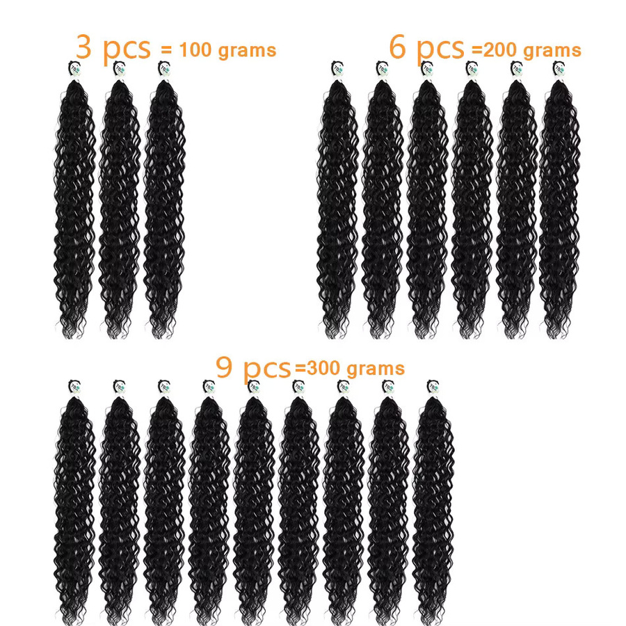 Booming Hair Synthetische Haar Extensions, 34 Zoll, Lockige Wellen, Damen - Bild 3