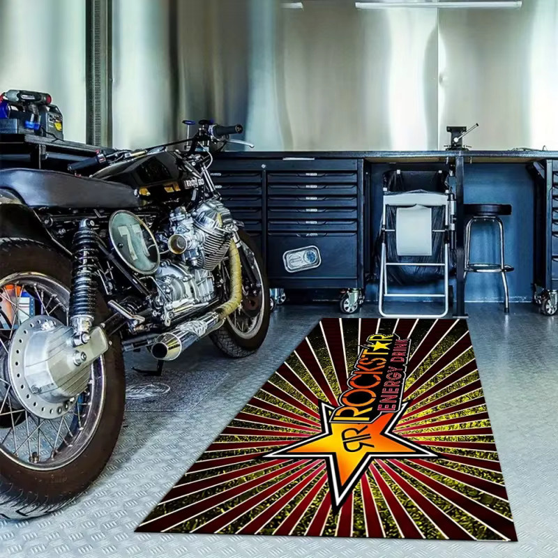 VIKAMA1PC Dekorative Motorradmatte in Schwarz für Garage und Wohnzimmer - Bild 3