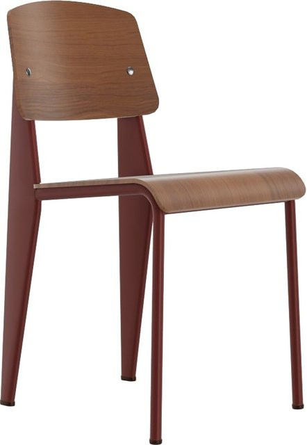 Vitra Standard Stuhl in Rot aus Massivholz und pulverbeschichtetem Metall im modernen Design - Bild 1