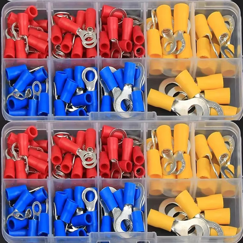 128-teiliges isoliertes Ringkabelschuh-Set in Multicolor mit Crimp-Steckverbindern RV1.25 RV2 RV5.5 für Solar- und Elektroverkabelungen im Automobilbereich - Bild 2