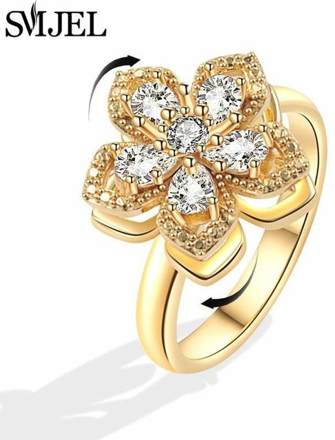 SMJEL Ring, Kristall, Messing, Gold, Damen - Bild 1