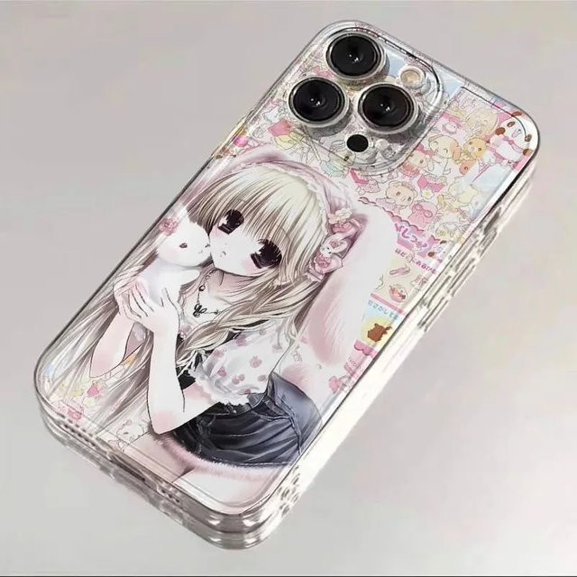 Potdemiel Transparente Silikon Handyhülle mit Hasenohren-Loli-Design für iPhone 17 Air 16 15 14 Plus 13 12 Mini 11 Pro Max Soft Cover - Bild 1