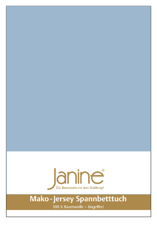Janine Mako-Jersey Spannbetttuch aus 100% Baumwolle, Farbe: Perlblau, B/T: 140 x 200 cm - Bild 1
