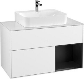 V&B Waschtischunterschrank Finion 100 in Weiß glänzend lackiert, Breite: 100 cm, Höhe: 50,1 cm, Tiefe: 50,1 cm - Bild 1